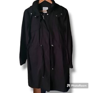 Avec Les Filles Black Hooded Raincoat